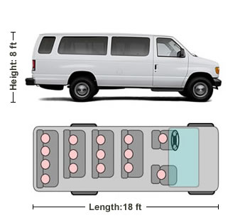 15 passenger van E350 Seat Arrangement