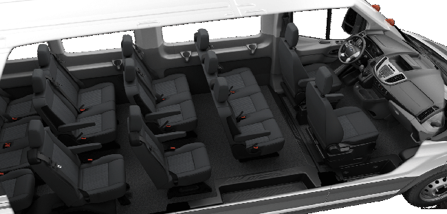 ford transit 12 passenger van trunk space